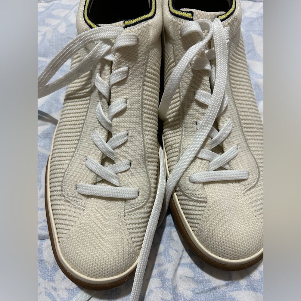 Rothy's Ivory Sneakers with Yellow and Black Accents - Picture 2 of 7